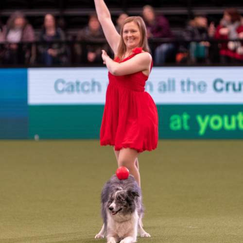 Lorna and her dog at Crufts