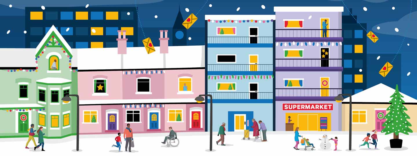 A town Christmas scene.