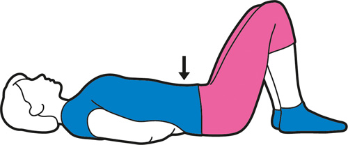 Exercício de inclinação do tônus ​​do estômago para os quadris.