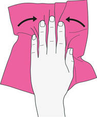 Finger stretch with a towel exercise for the hands, wrists and fingers.