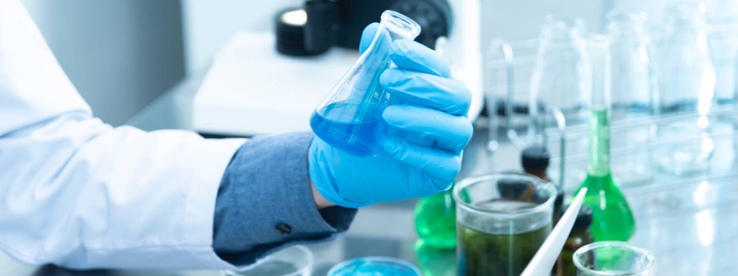 Researcher holding a test tube