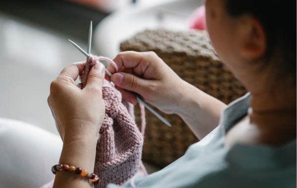 Woman knitting