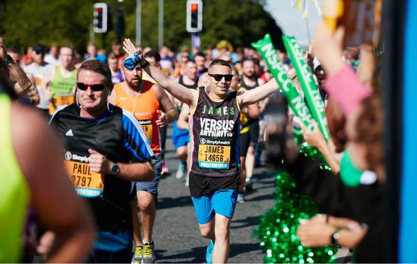 Man running the Great North Run