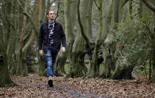 Man walking in the woods