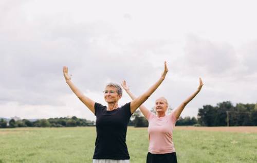 Two ladies doing Chi Me