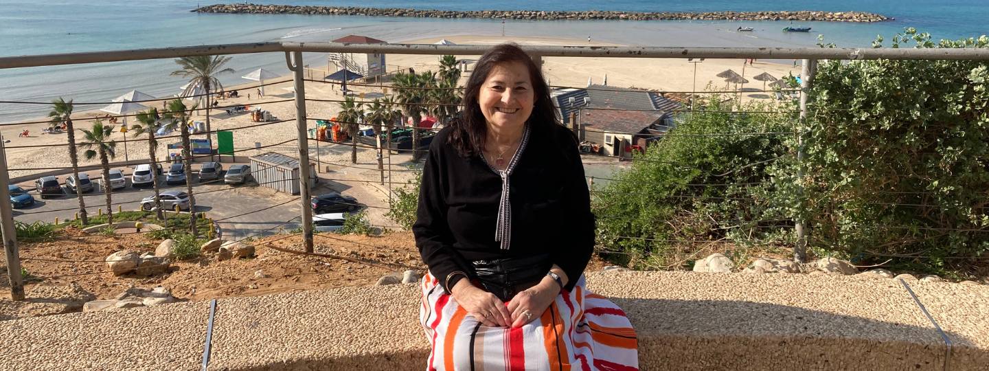 Smiling Joy at the beach