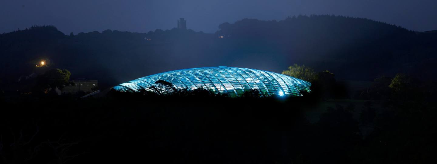 National Botanic Garden Wales lit up blue for World Arthritis Day