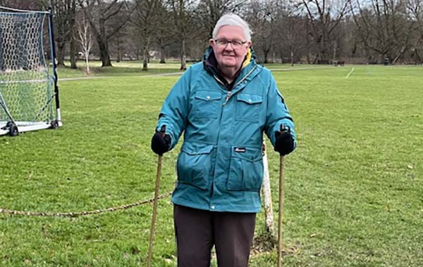 Phill Walking With Poles In The Park