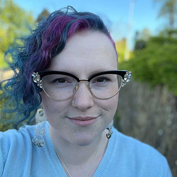 Heather In Blue Top Outside